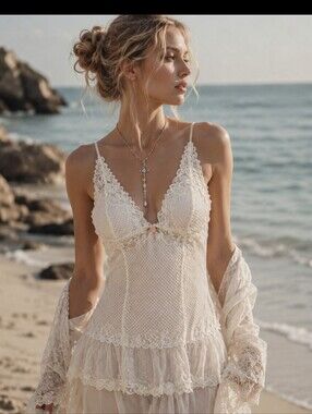 The Escante Collection Vintage Mesh Lace Cami Top S Ethereal Whimsical Victorian